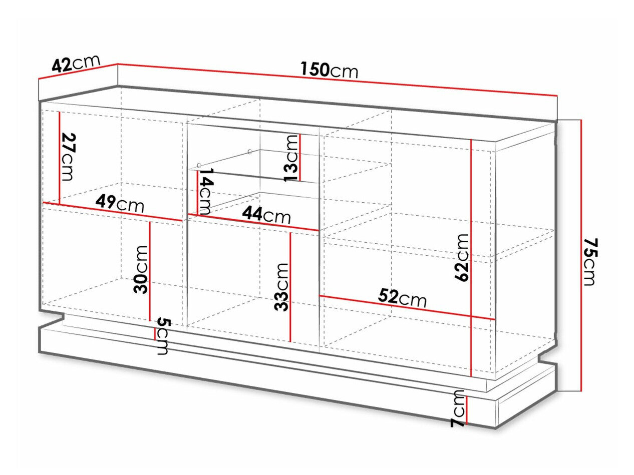 Skænk Charlotte 186 (Sort + Blank sort)