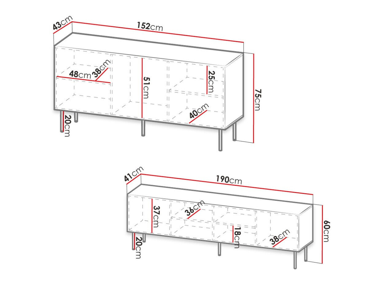 Stuemøbelsæt Lorelbo 104 (Sort + Gylden)