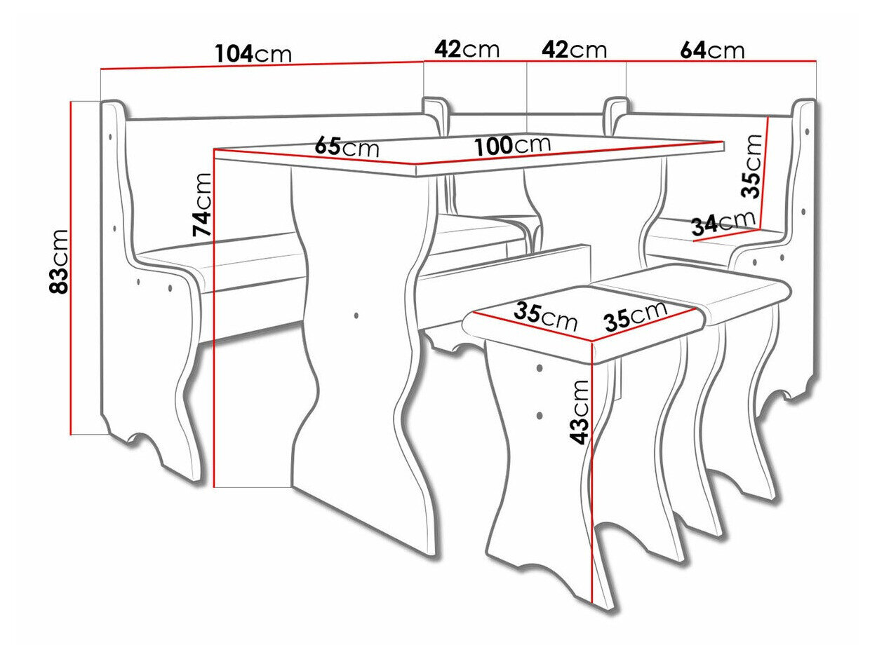 Køkkenhjørne Reading 100 (Craft gylden eg + Hugo 100)