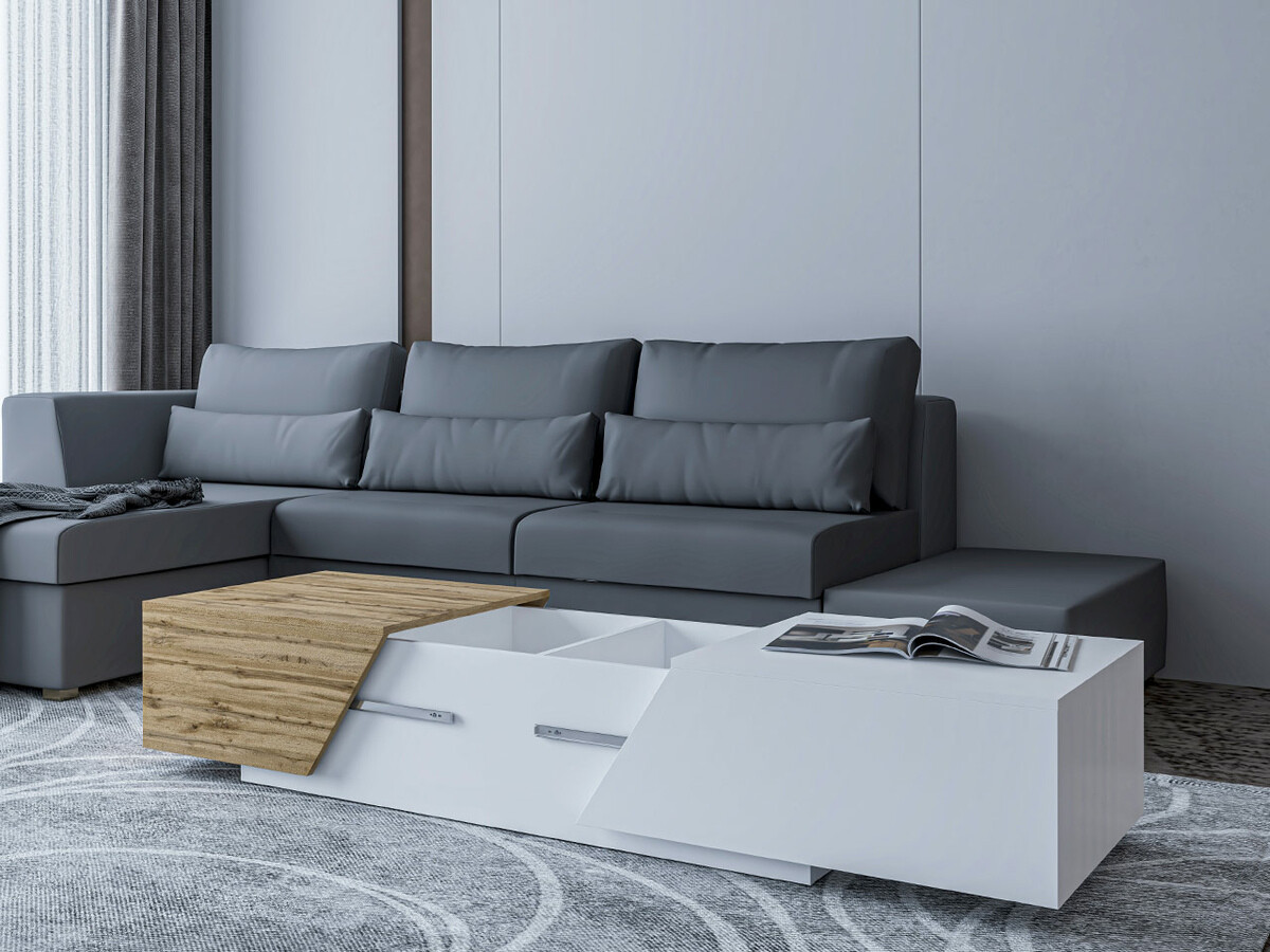Sofabord Comfivo Daldune (Hvid + Wotan eg)