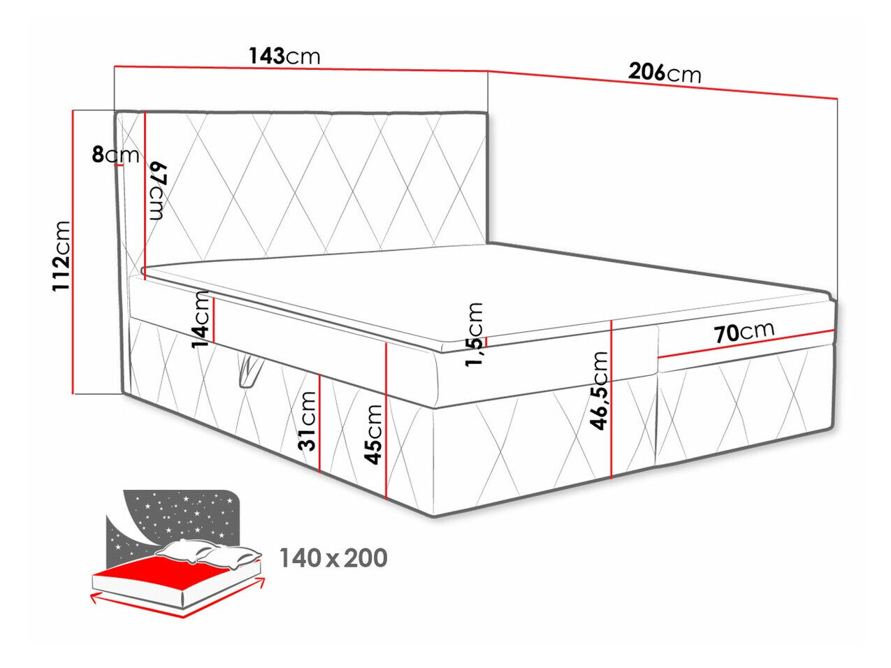 Kontinentalseng Comfivo 225 (Magic Velvet 2227)