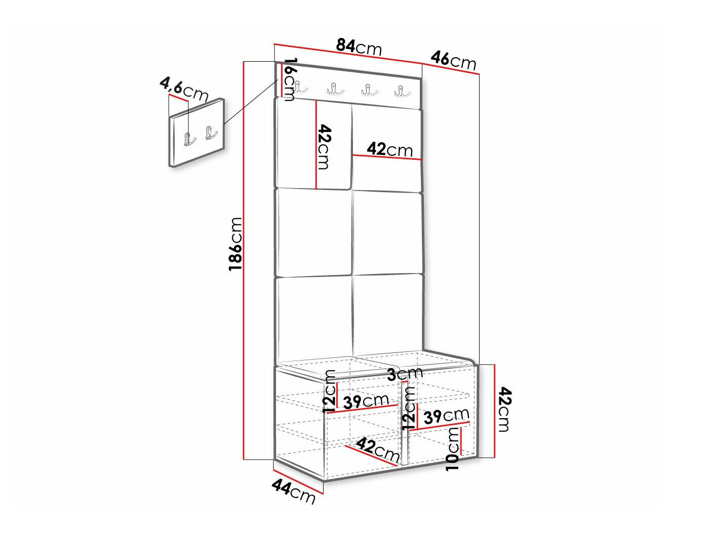 Entrésæt Hartford 375 (Hvid)