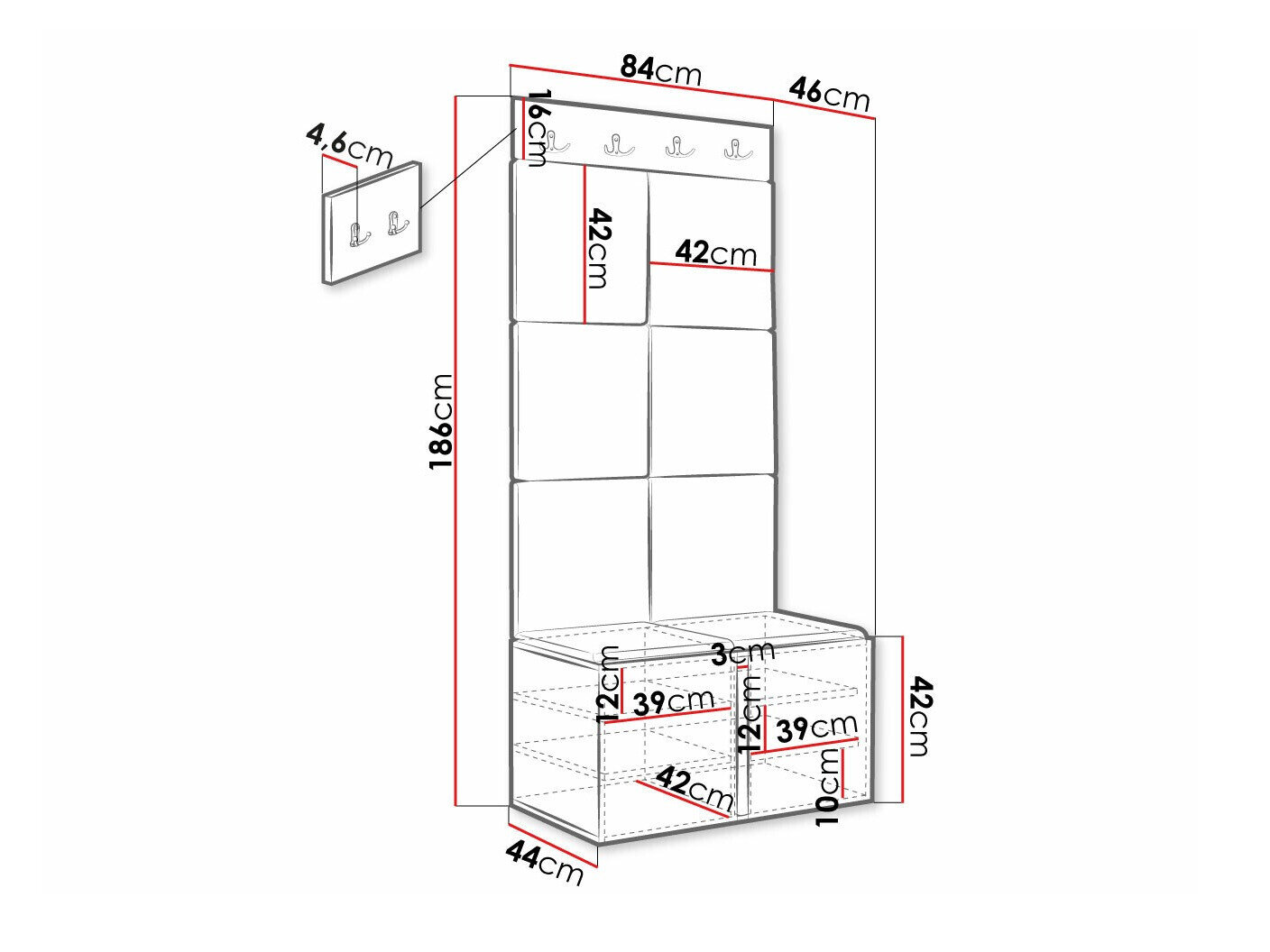 Entrésæt Hartford 375 (Hvid)
