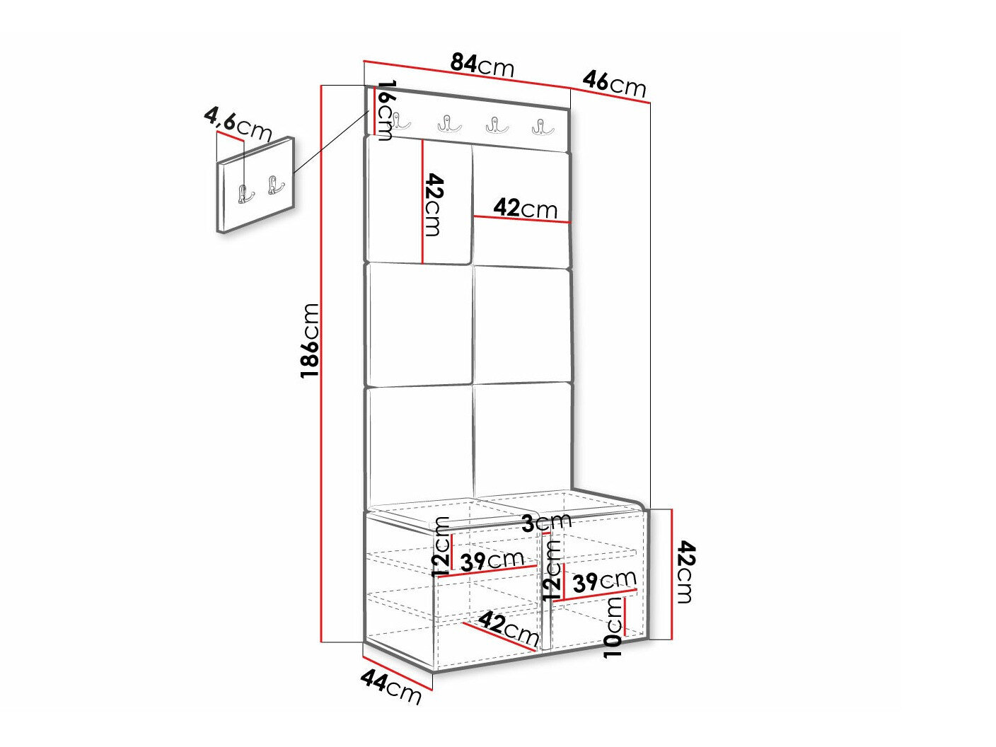 Entrésæt Hartford 375 (Sort)