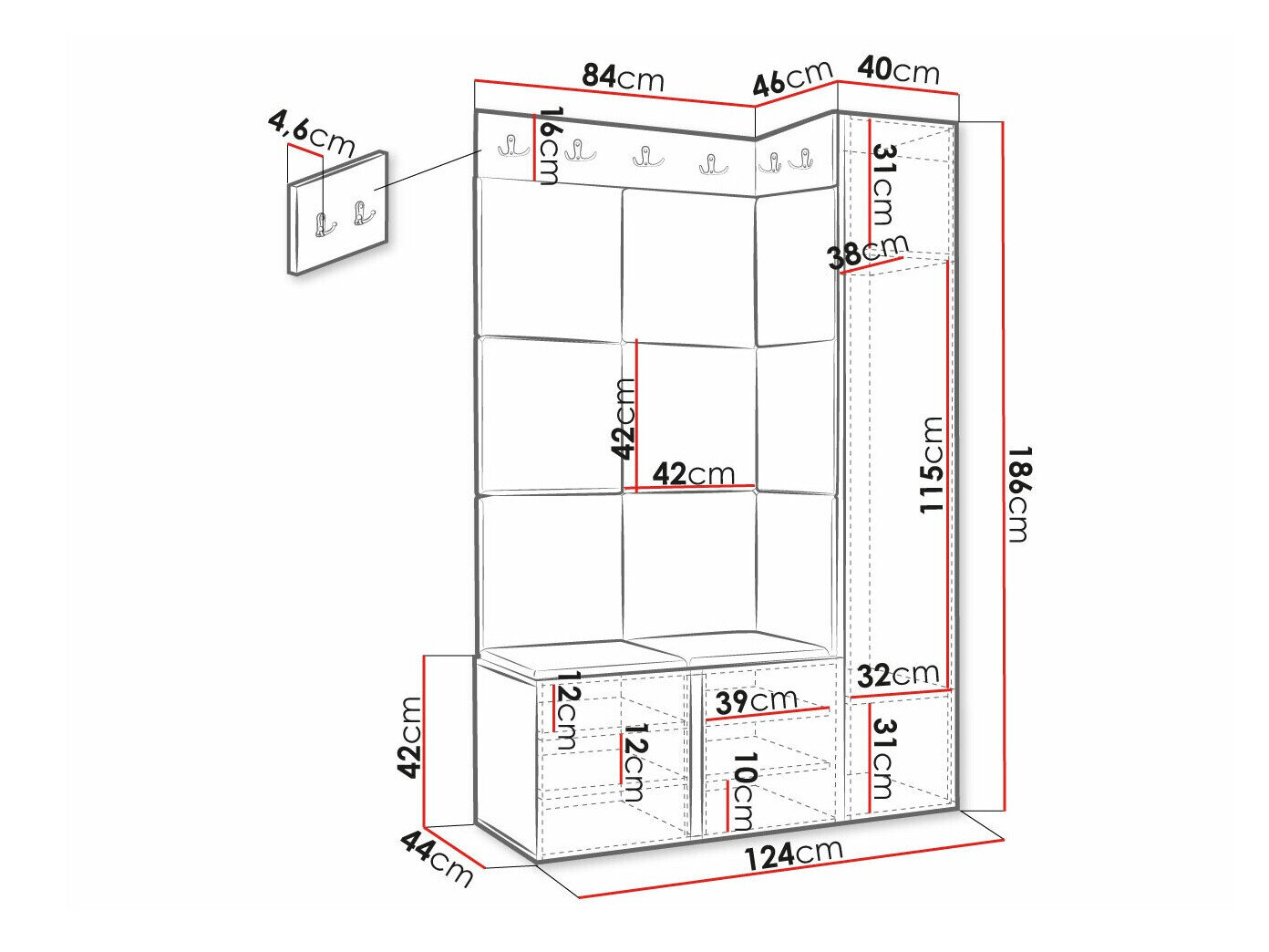 Entrésæt Hartford 377 (Hvid)