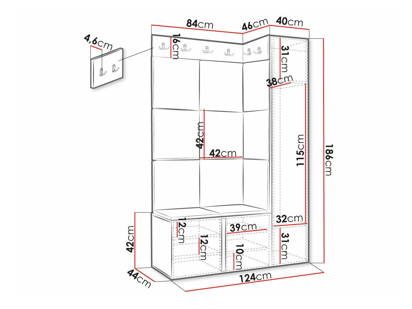 Entrésæt Hartford 377 (Sort)