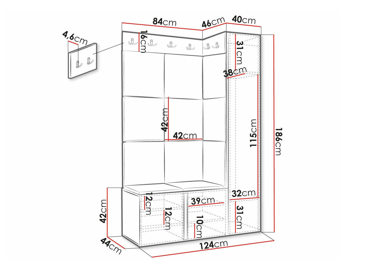 Entrésæt Hartford 377 (Sort)