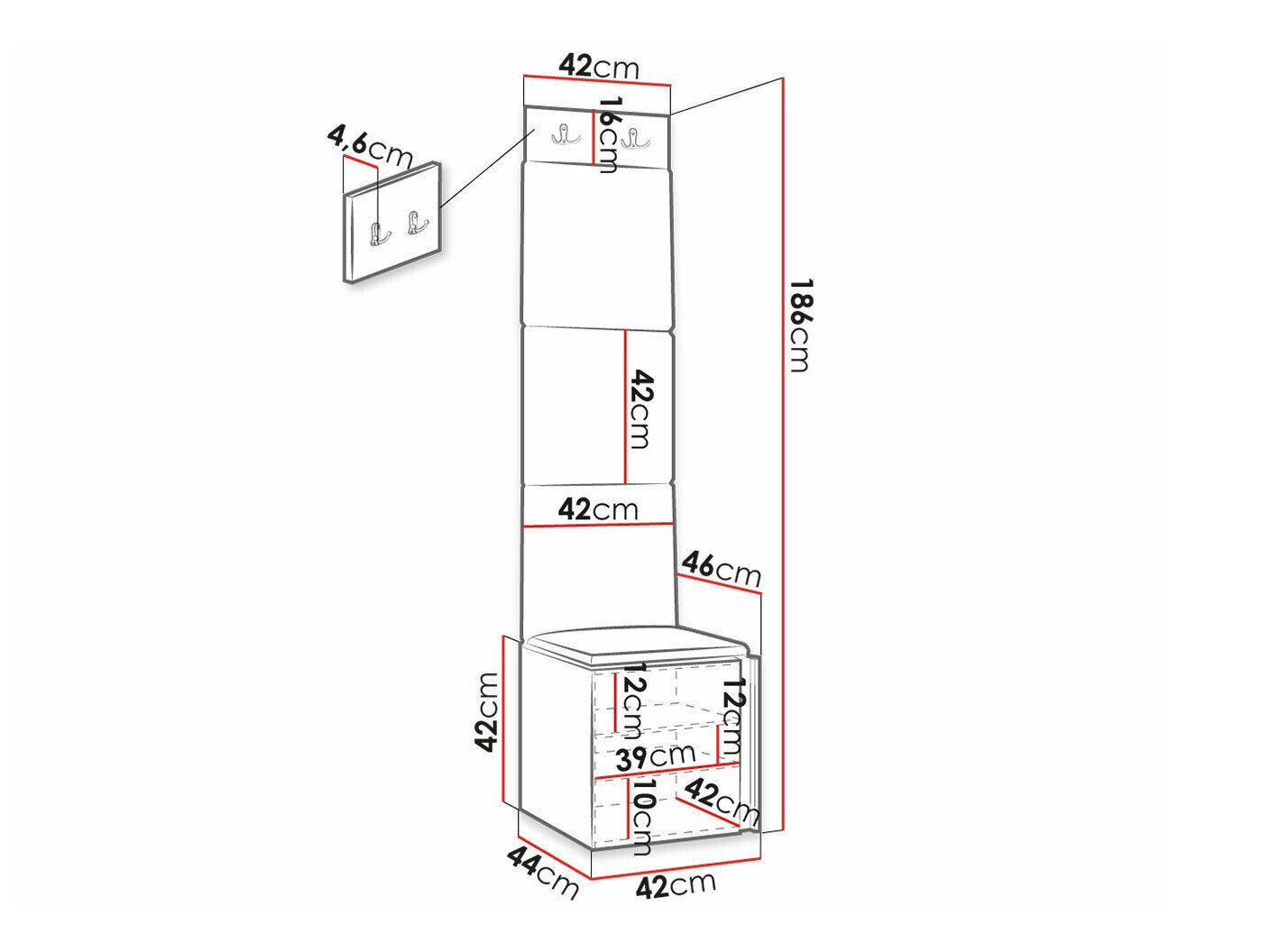 Entrésæt Hartford 378 (Sort)