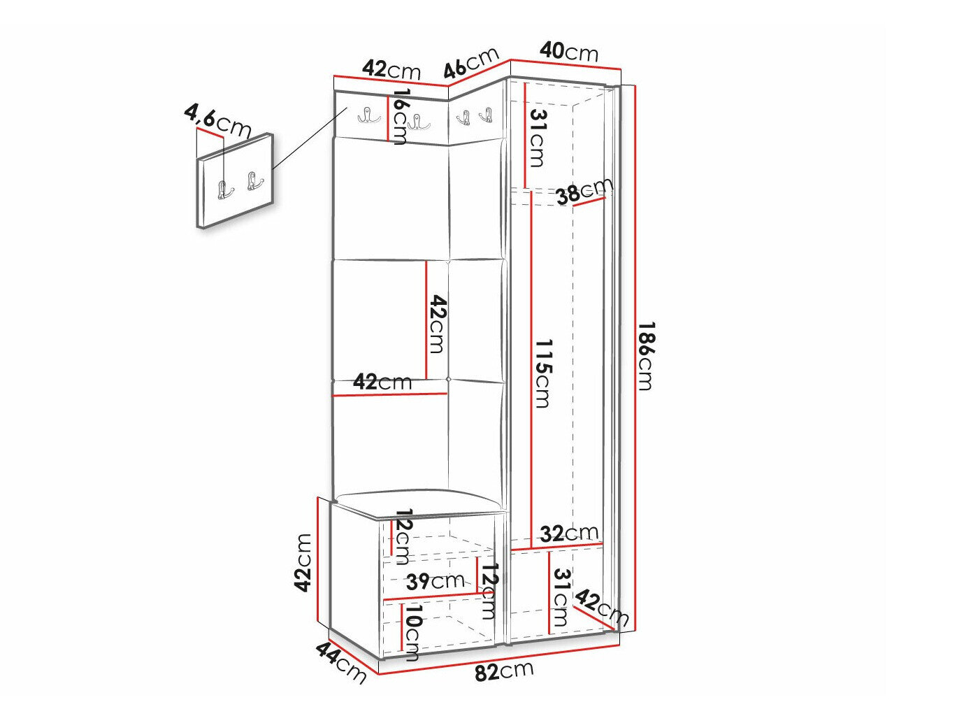Entrésæt Hartford 381 (Hvid)