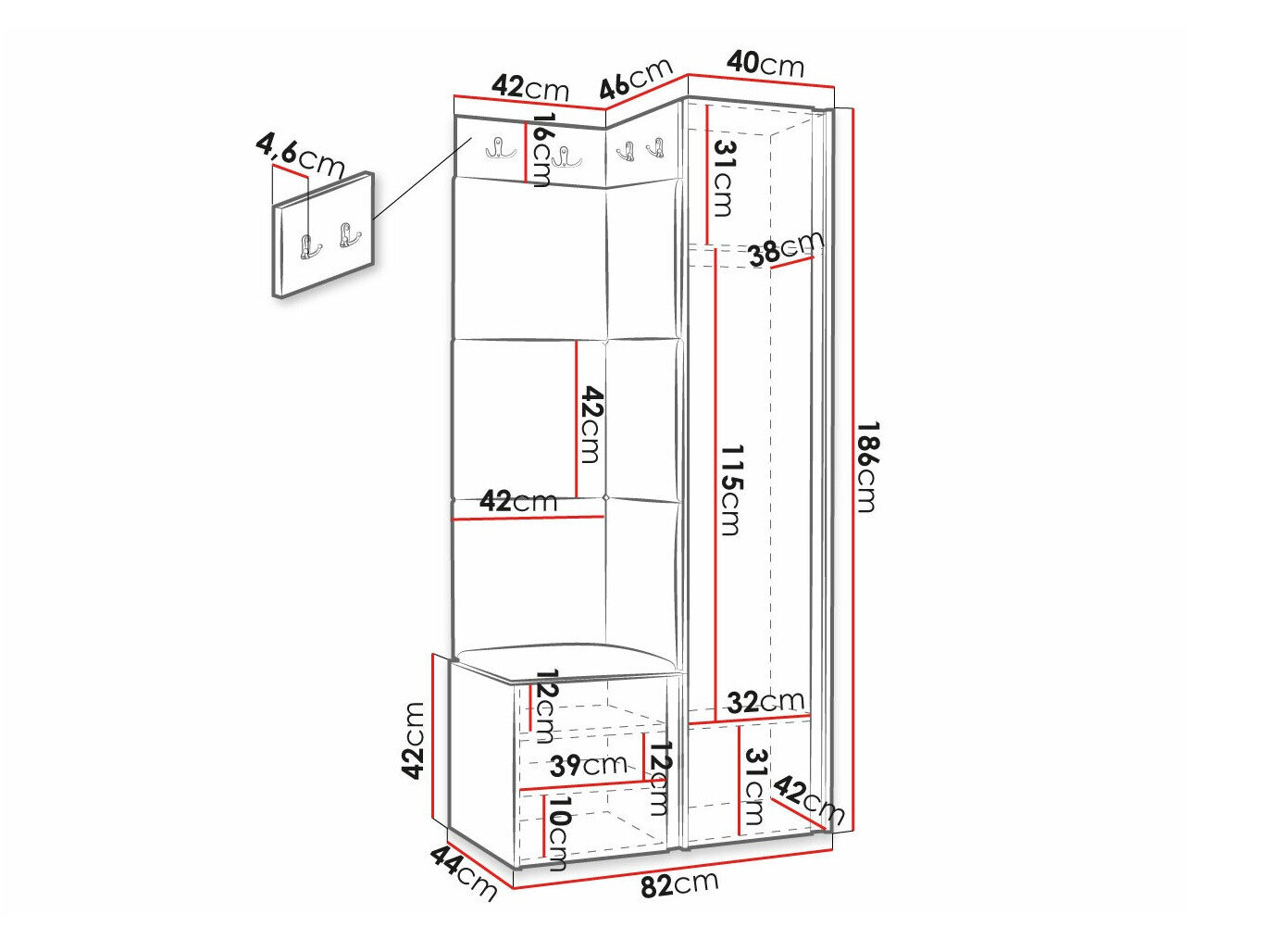 Entrésæt Hartford 381 (Sort)