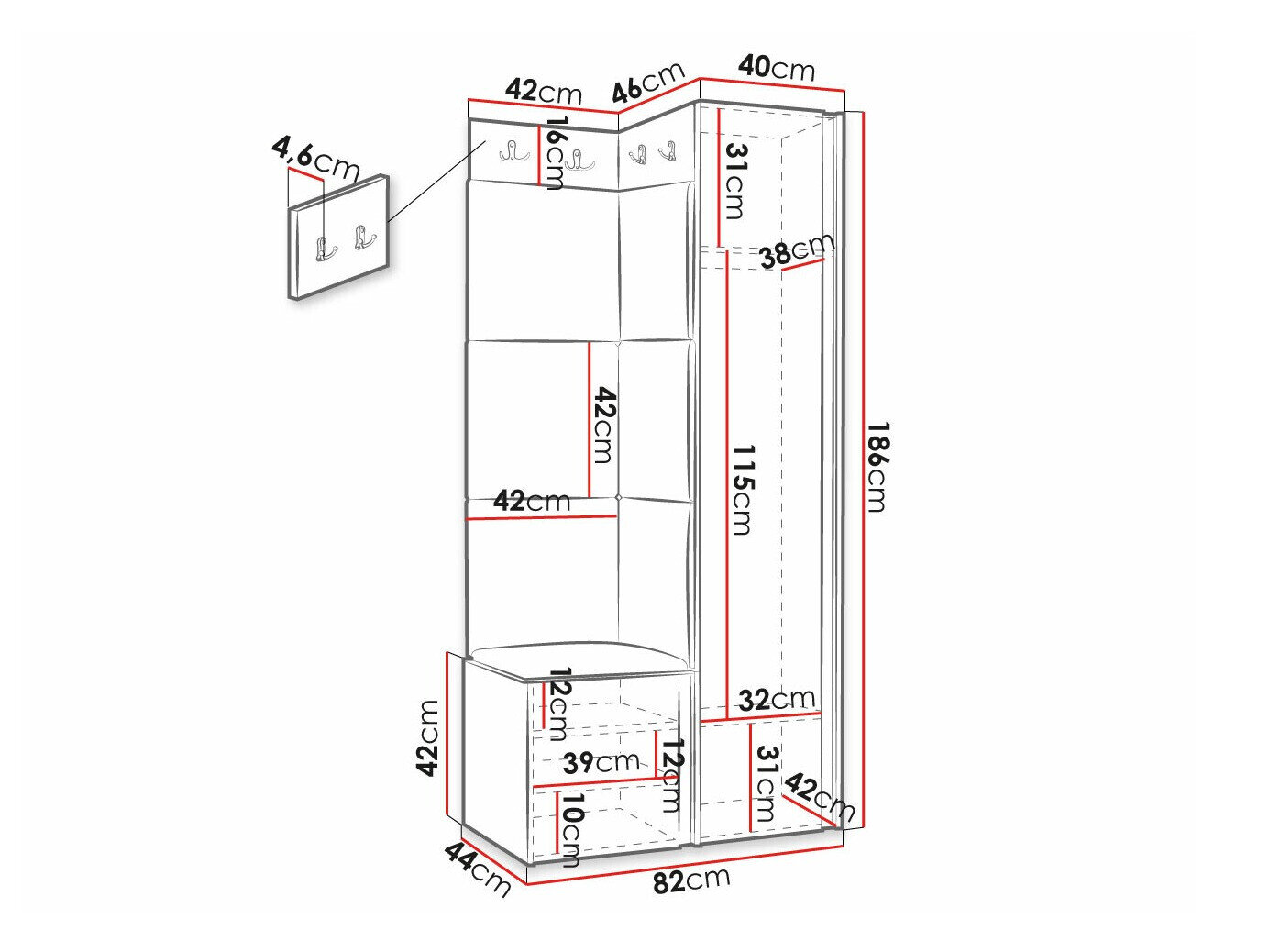 Entrésæt Hartford 381 (Sort)