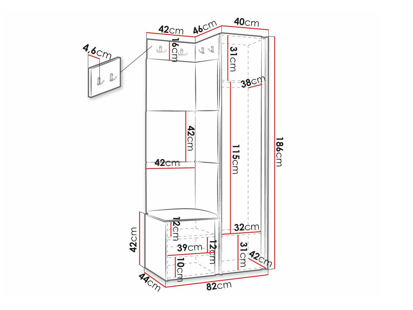 Entrésæt Hartford 381 (Sort)