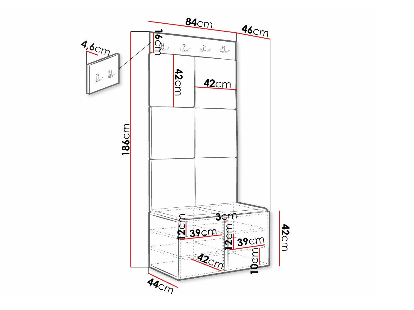 Entrésæt Hartford 383 (Sort)