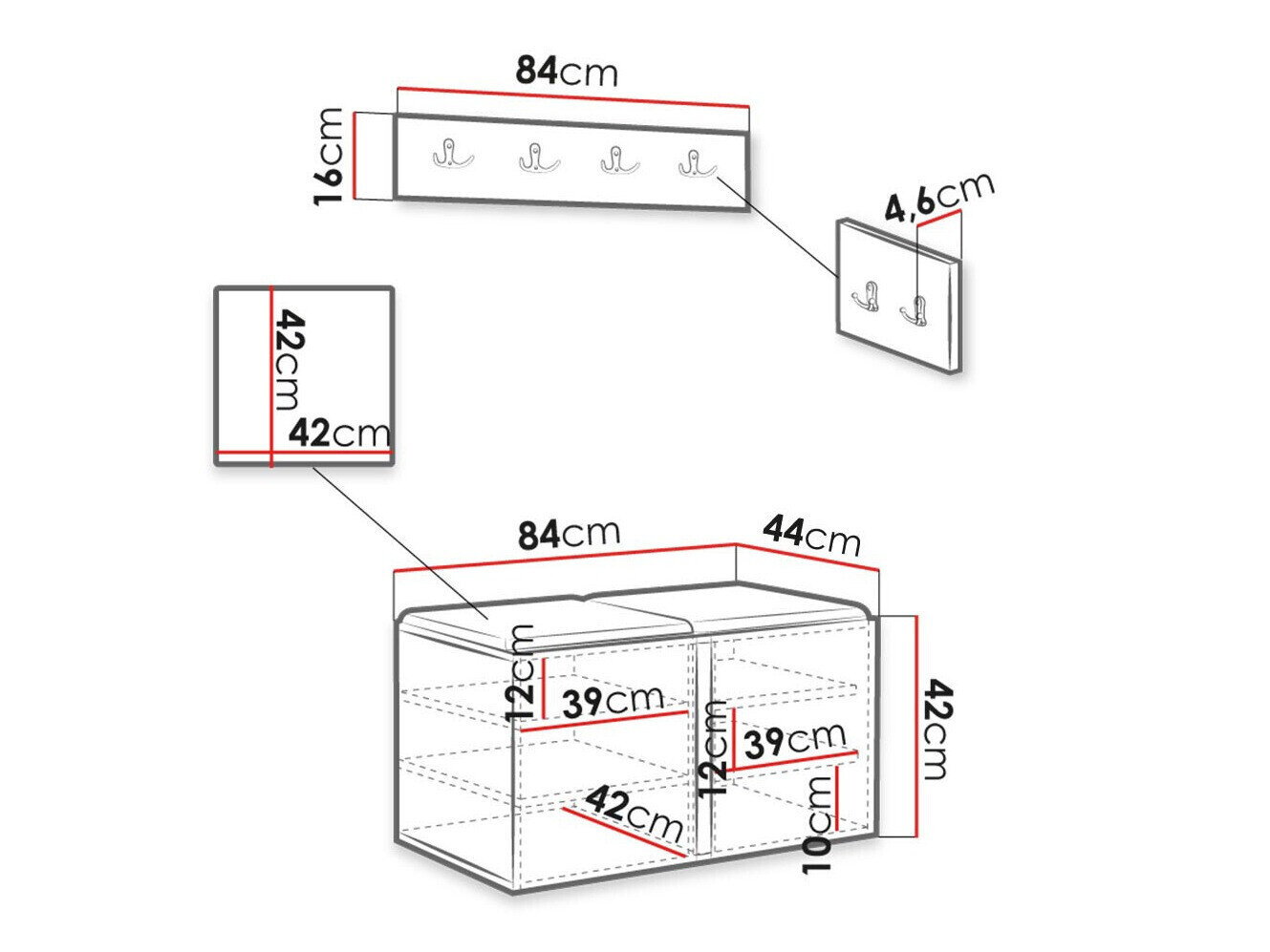 Entrésæt Hartford 384 (Hvid)