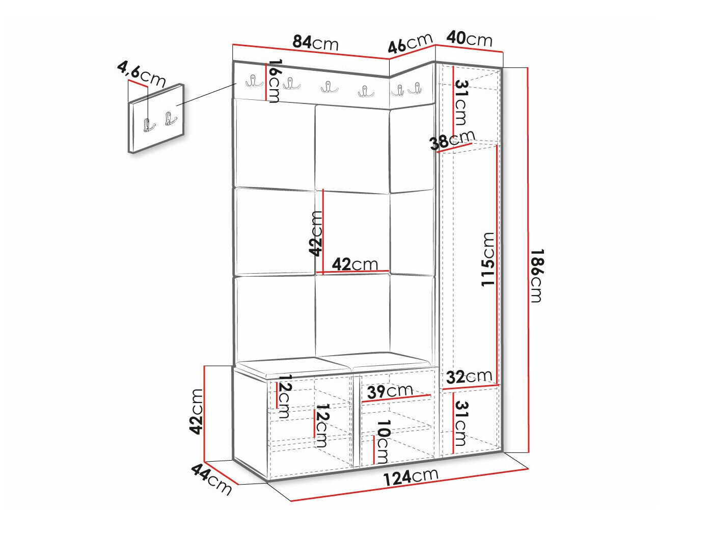 Entrésæt Hartford 385 (Hvid)