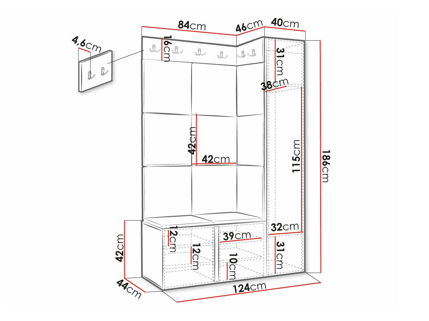 Entrésæt Hartford 385 (Hvid)