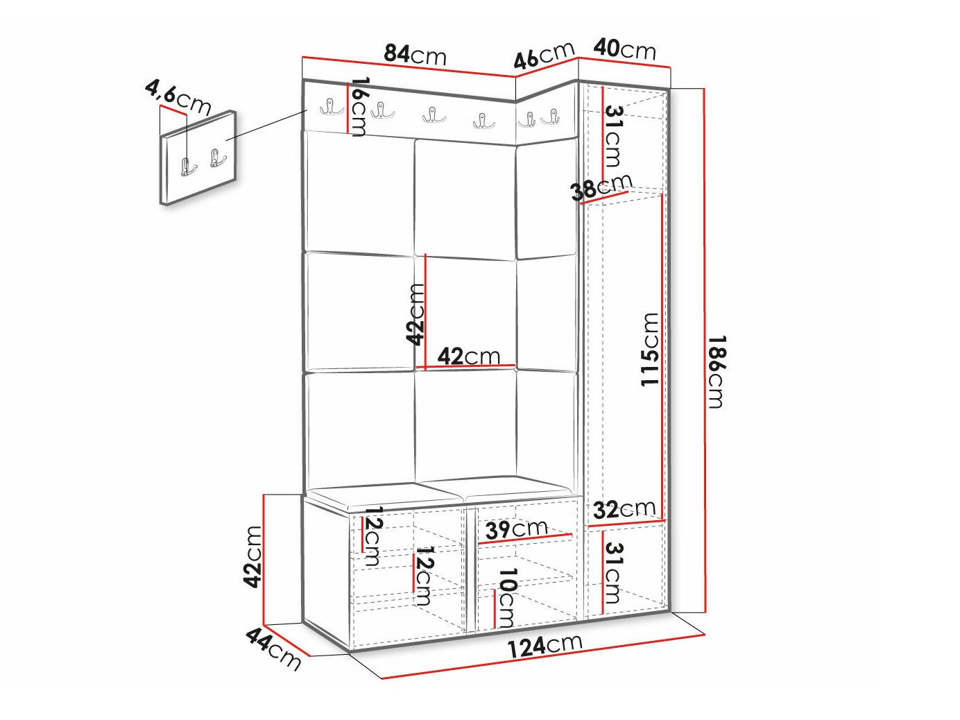 Entrésæt Hartford 385 (Hvid)
