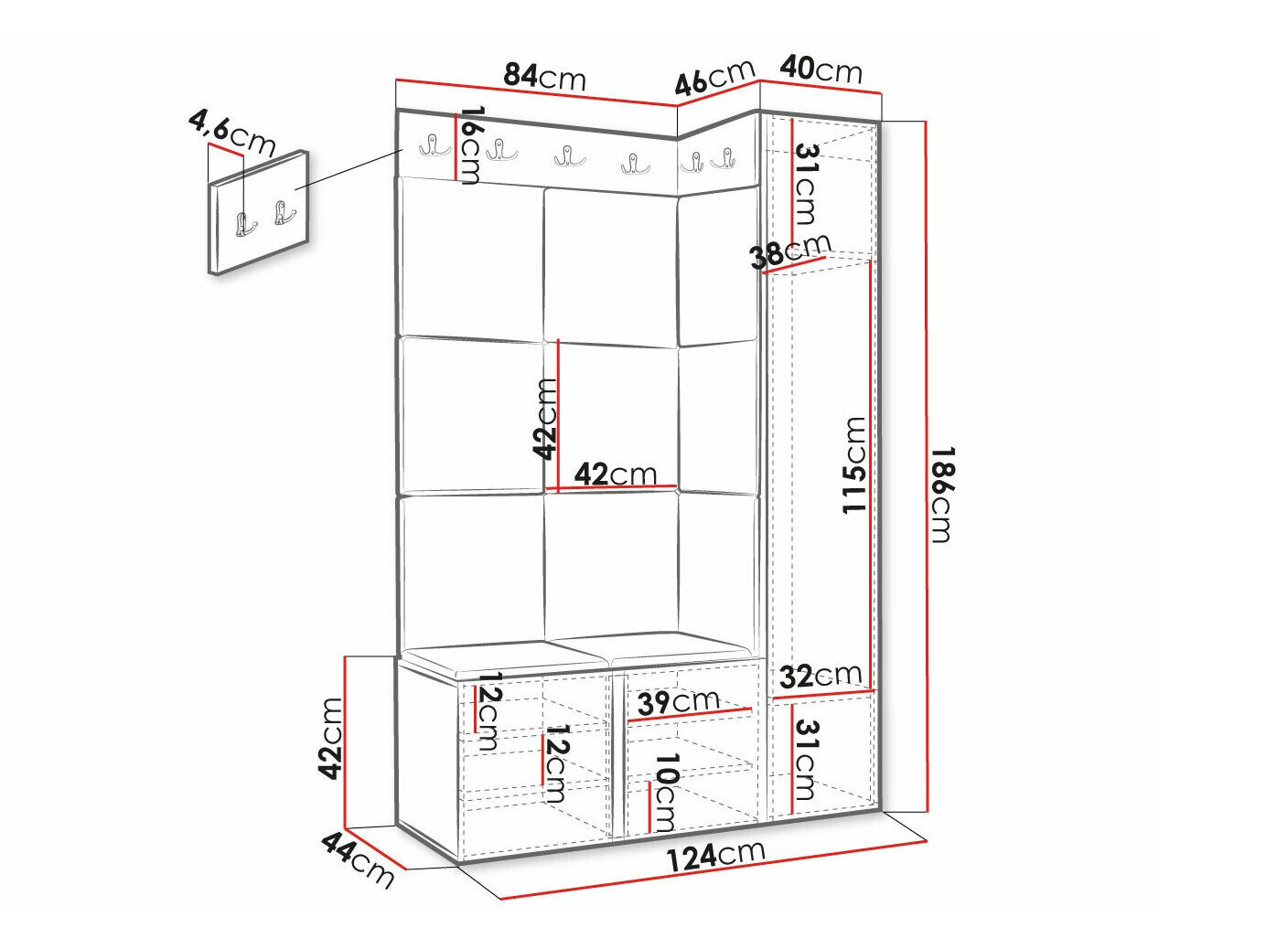 Entrésæt Hartford 385 (Sort)