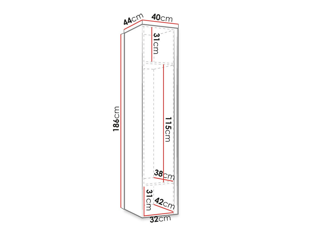 Garderobeskab Hartford 392 (Hvid)