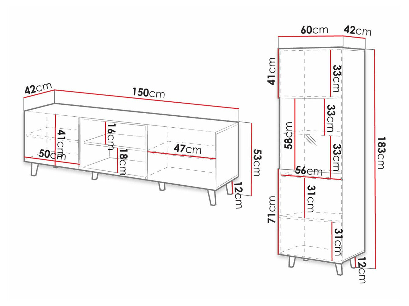 Stuemøbelsæt Levmari 110 (Hvid)