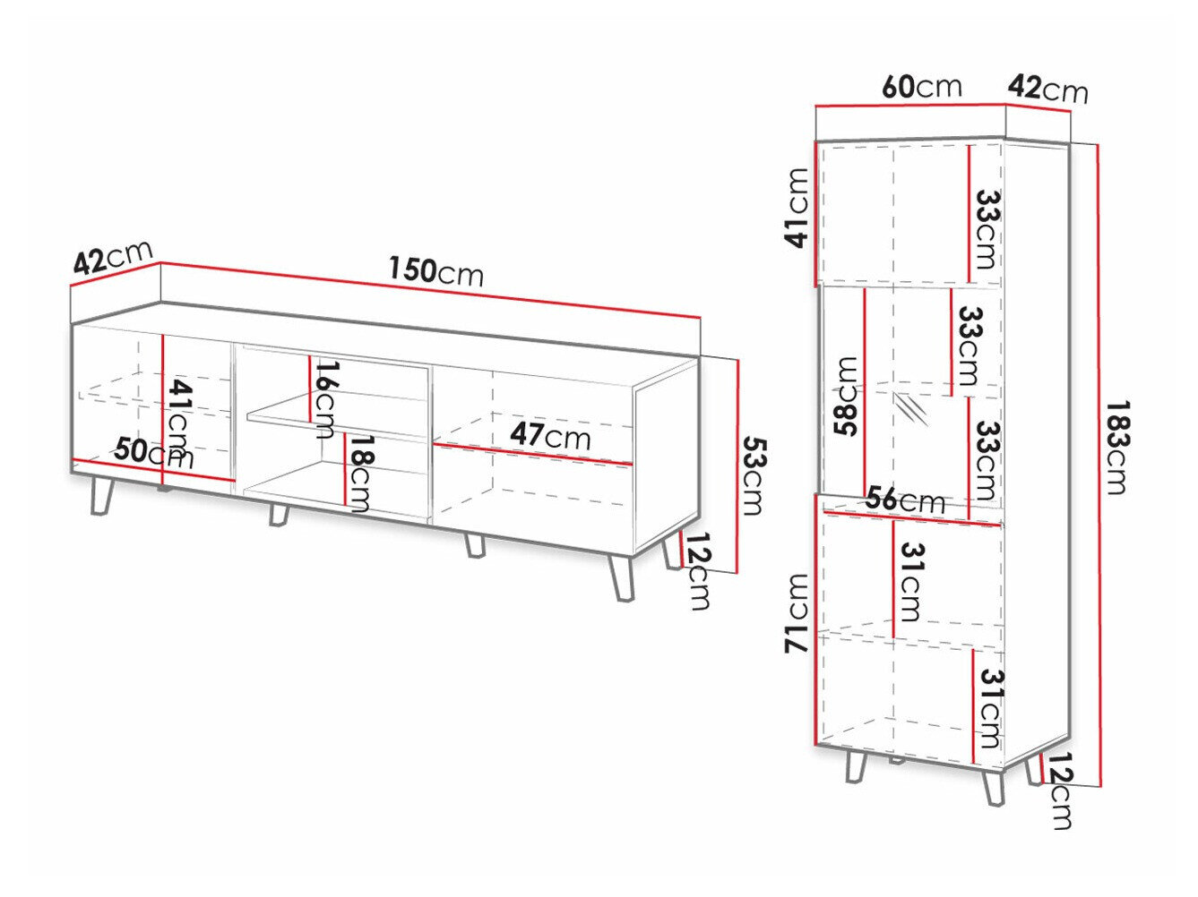 Stuemøbelsæt Levmari 110 (Sort)