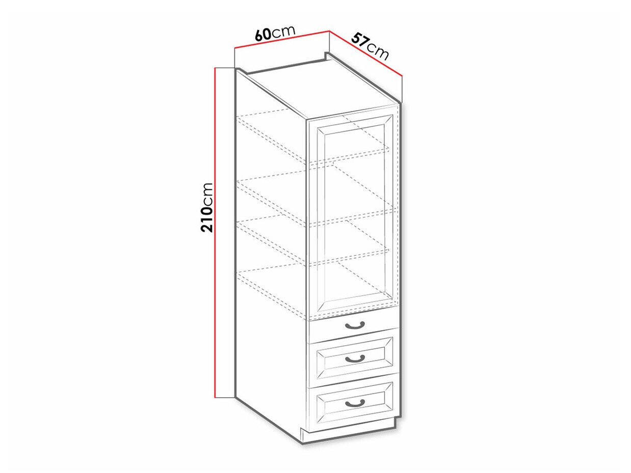 Modulskab med skuffe og låger Retro Grey 114
