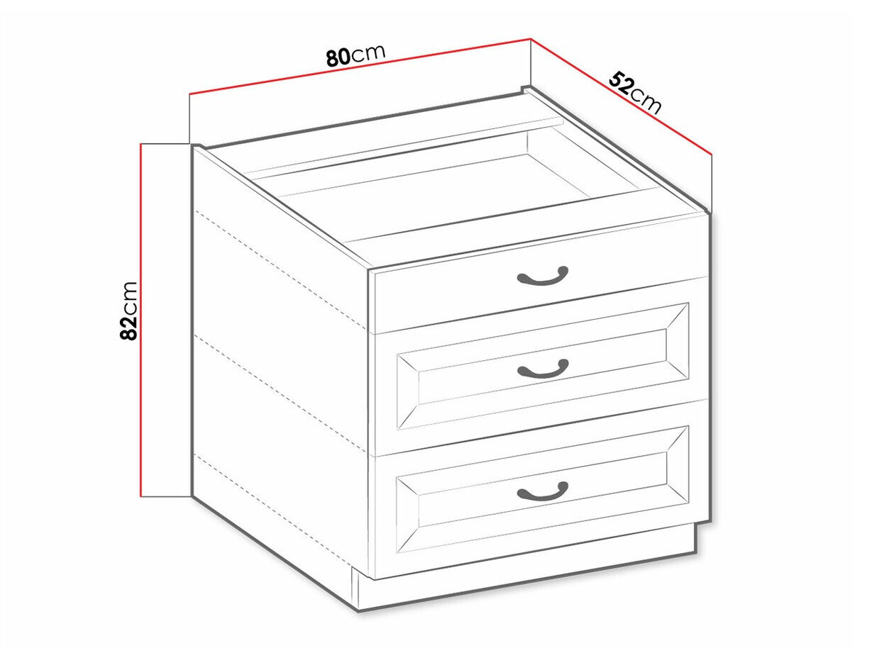 Modulskab med skuffer Retro Grey 120