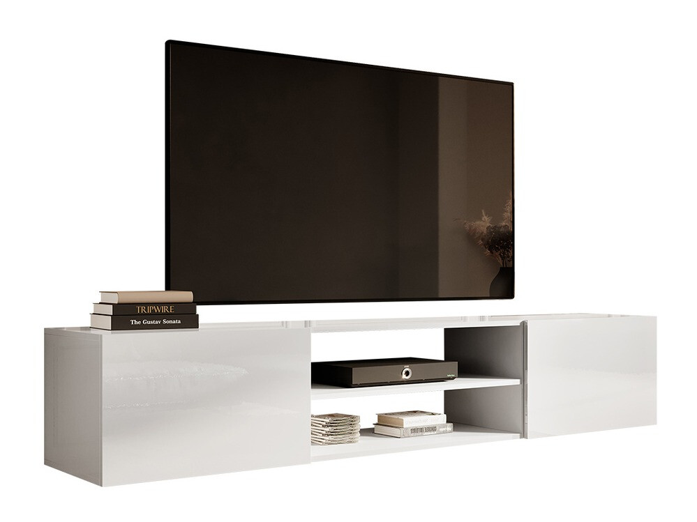 TV-bord Imago II (Hvid + Glansfuld hvid)