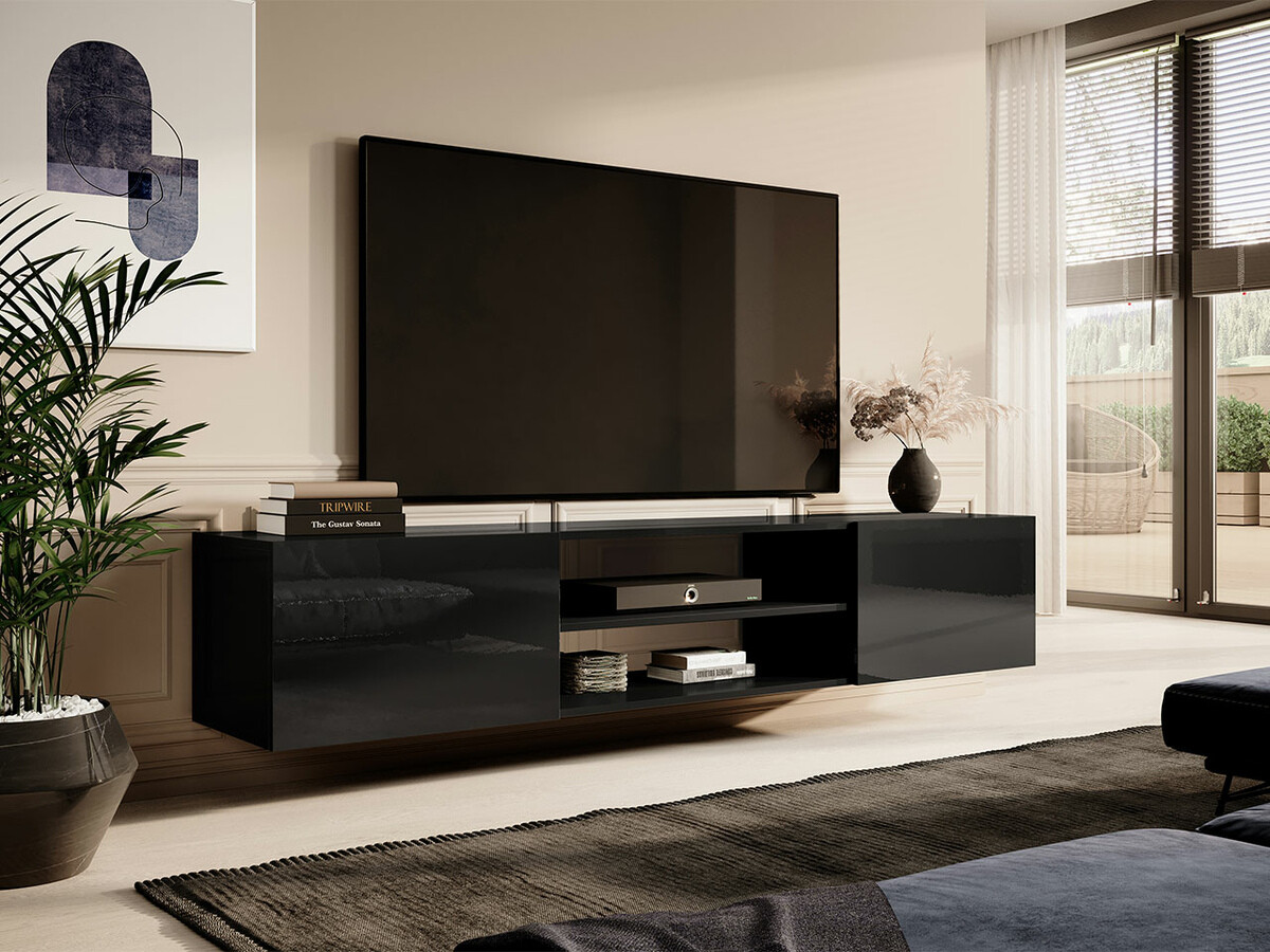 TV-bord Imago II (Sort + Blank sort)