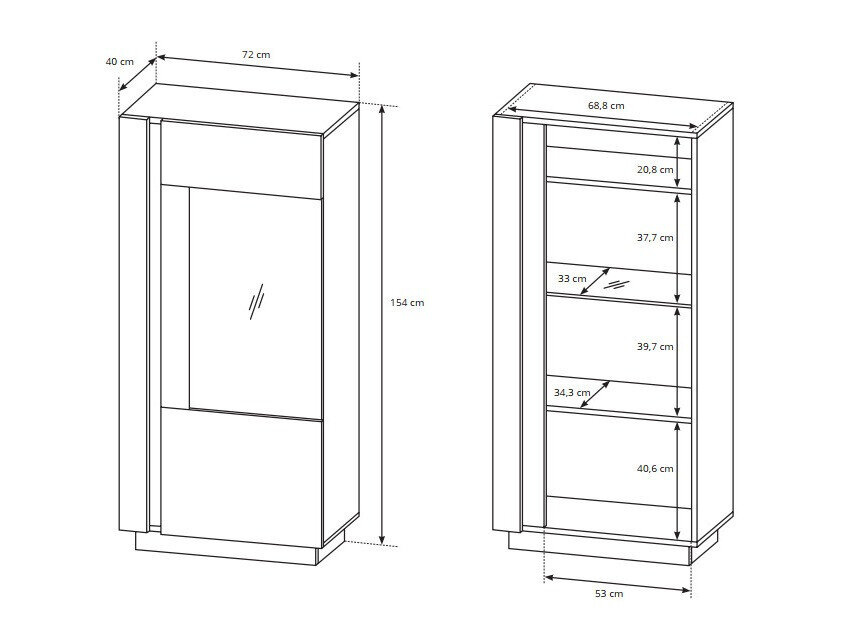 Reol Novbela 102 (Hvid + Glansfuld hvid + Grandson eg)