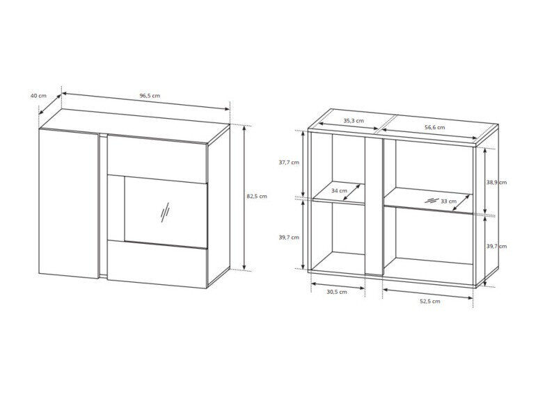 Vægreol Novbela 112 (Hvid + Glansfuld hvid + Grandson eg)