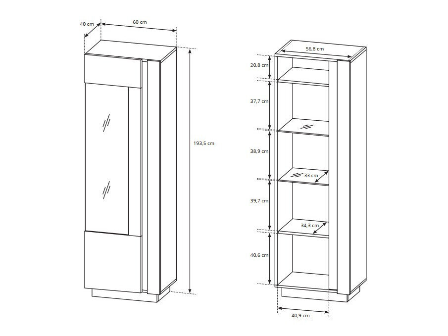 Stuemøbelsæt Novbela 113 (Hvid + Glansfuld hvid + Grandson eg)