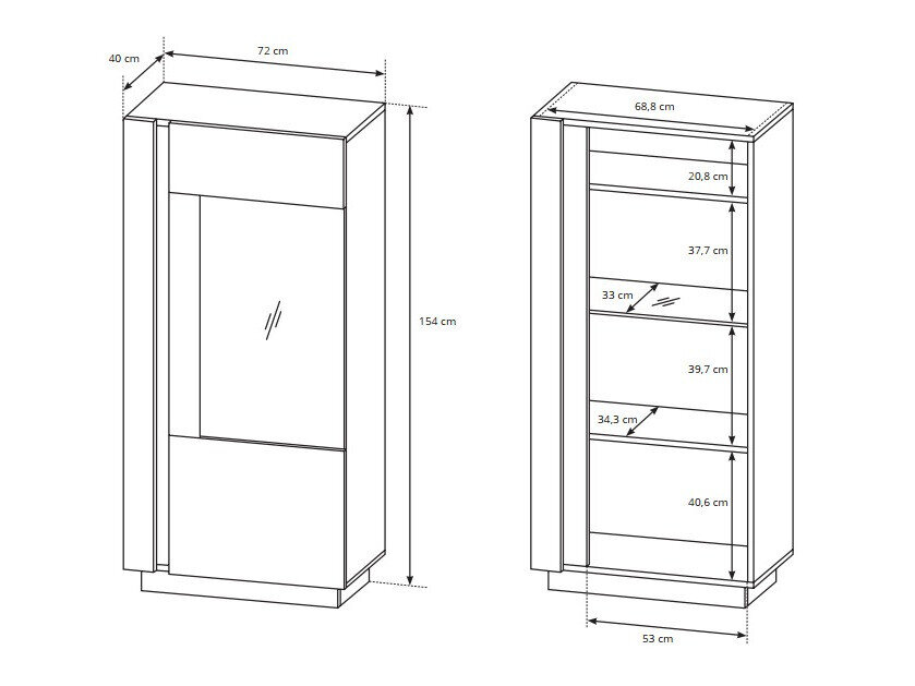 Stuemøbelsæt Novbela 113 (Hvid + Glansfuld hvid + Grandson eg)
