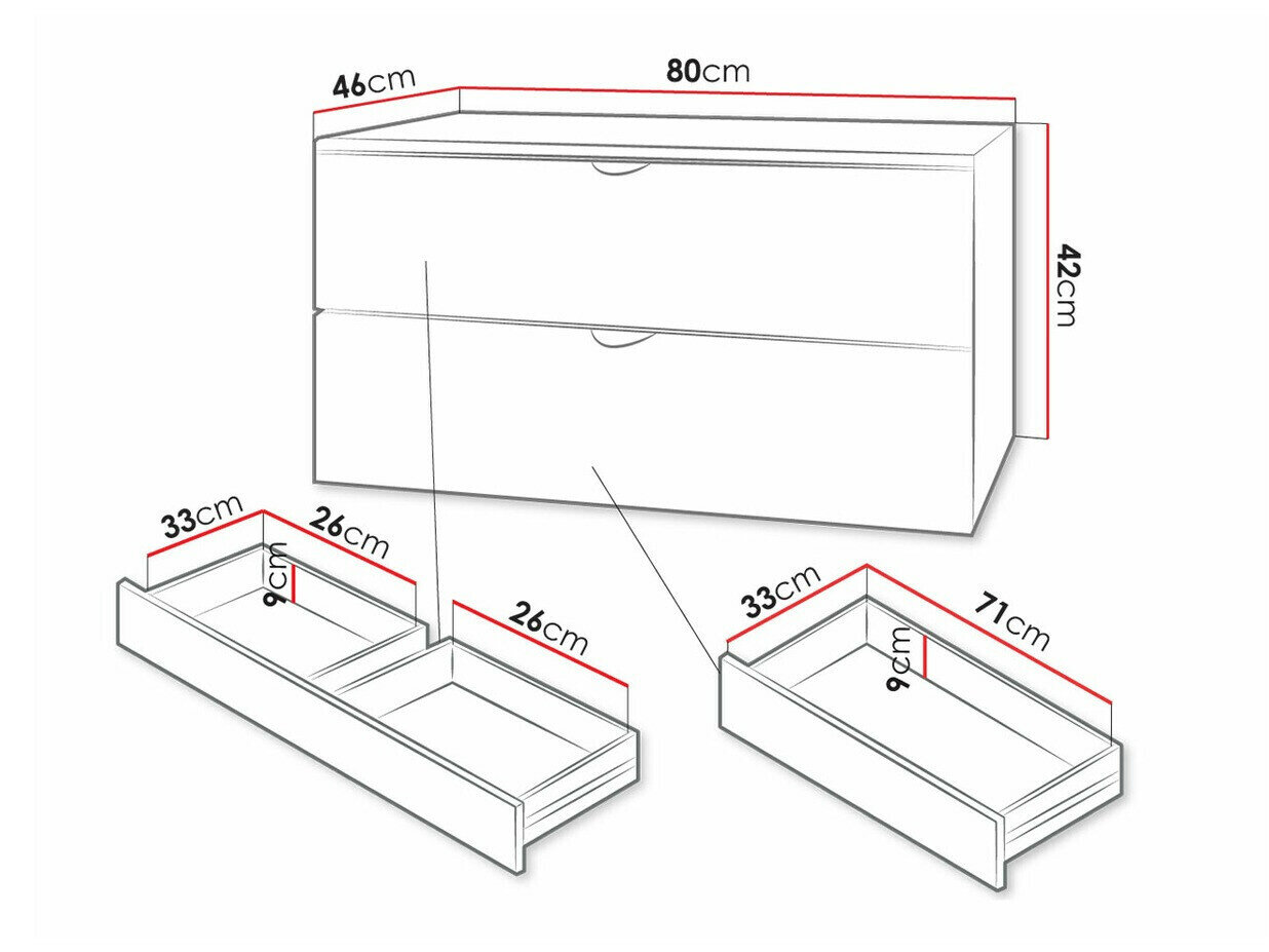 Vægbadeværelsesskab til håndvask Fenenou 101 (Hvid)