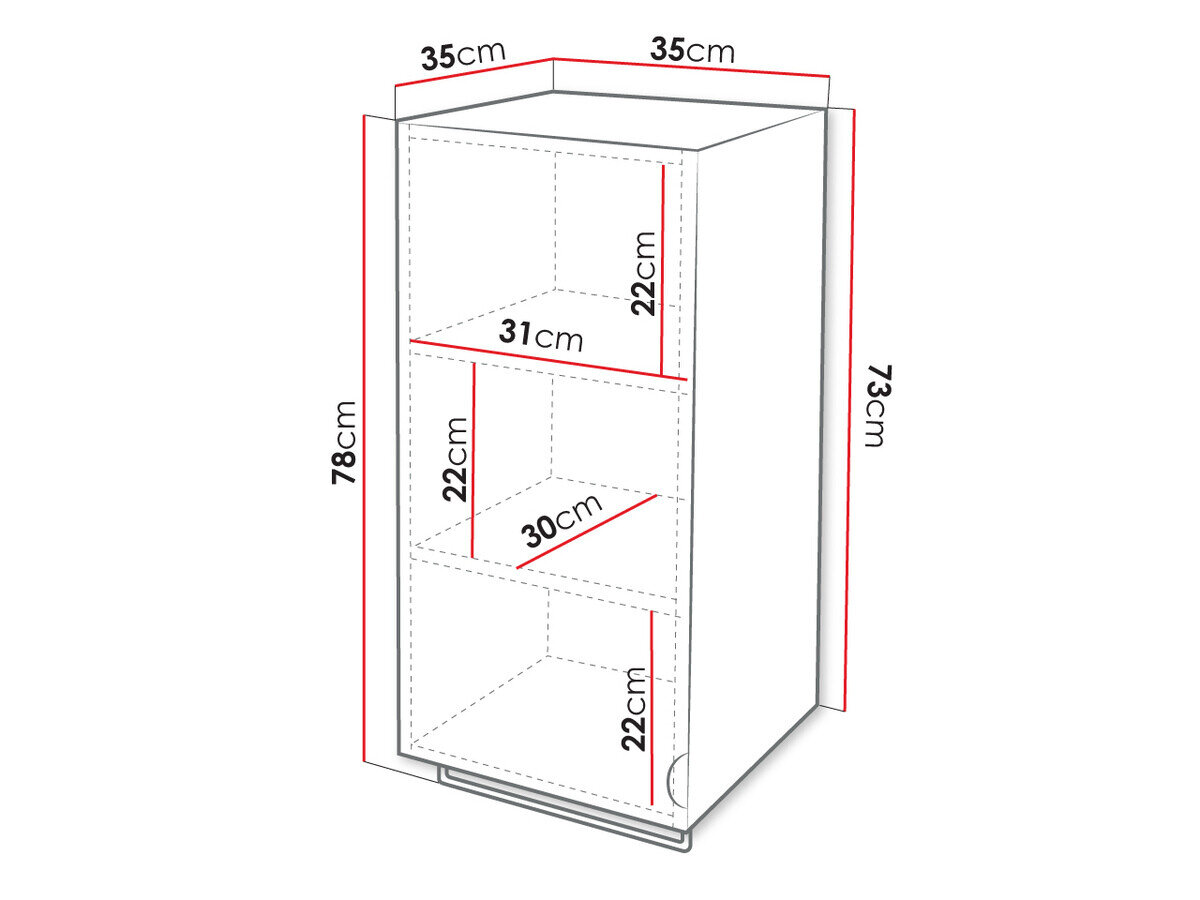 Vægmonteret badeværelsesskab Fenenou 102 (Grå)