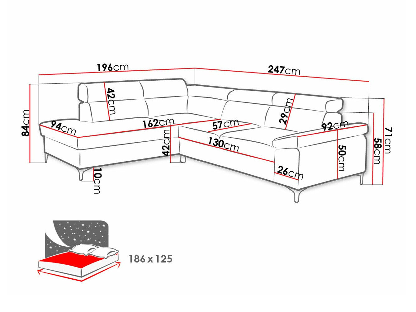 Hjørnesofa Lincoln 168 (Lars 89)