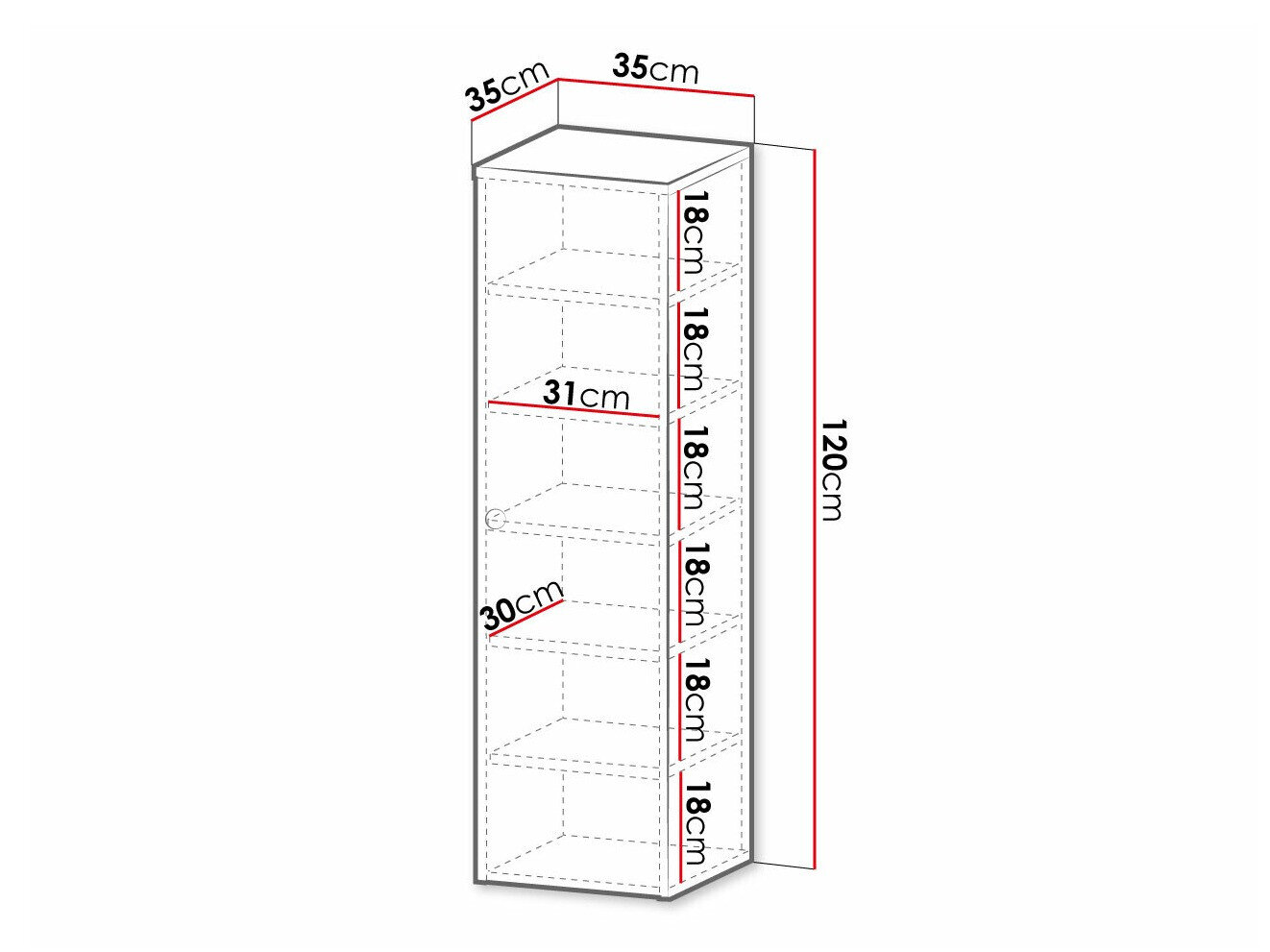 Vægmonteret badeværelsesskab Mircalu 101 (Hvid)