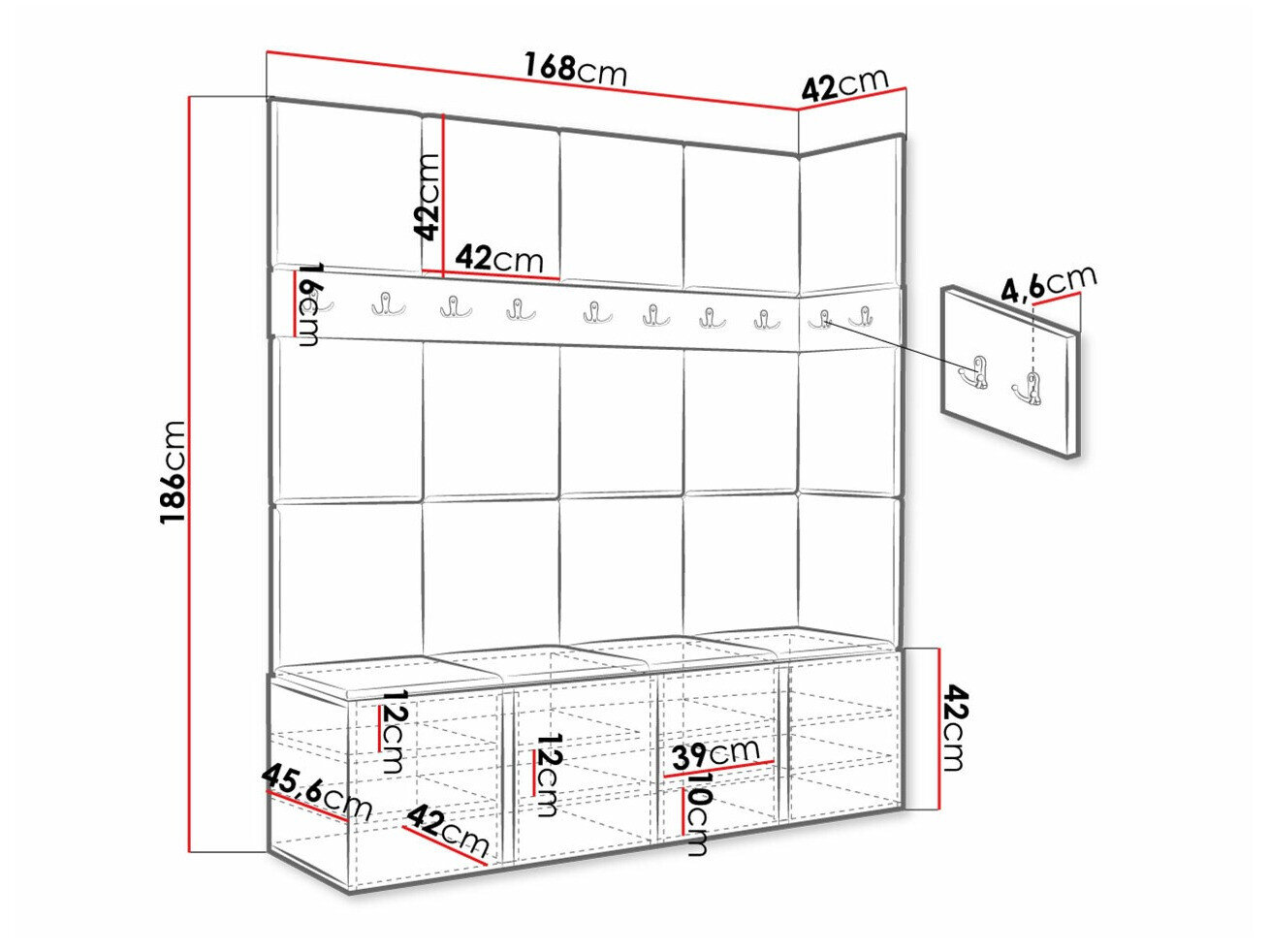 Entrésæt Hartford 265 (Grafit)