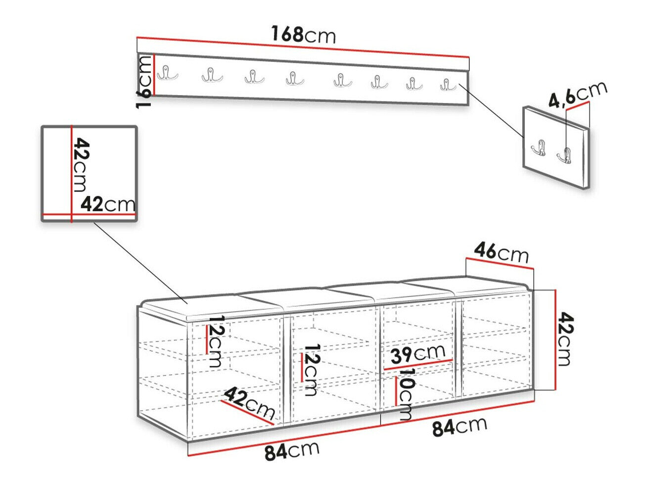 Entrésæt Hartford 276 (Artisan eg)