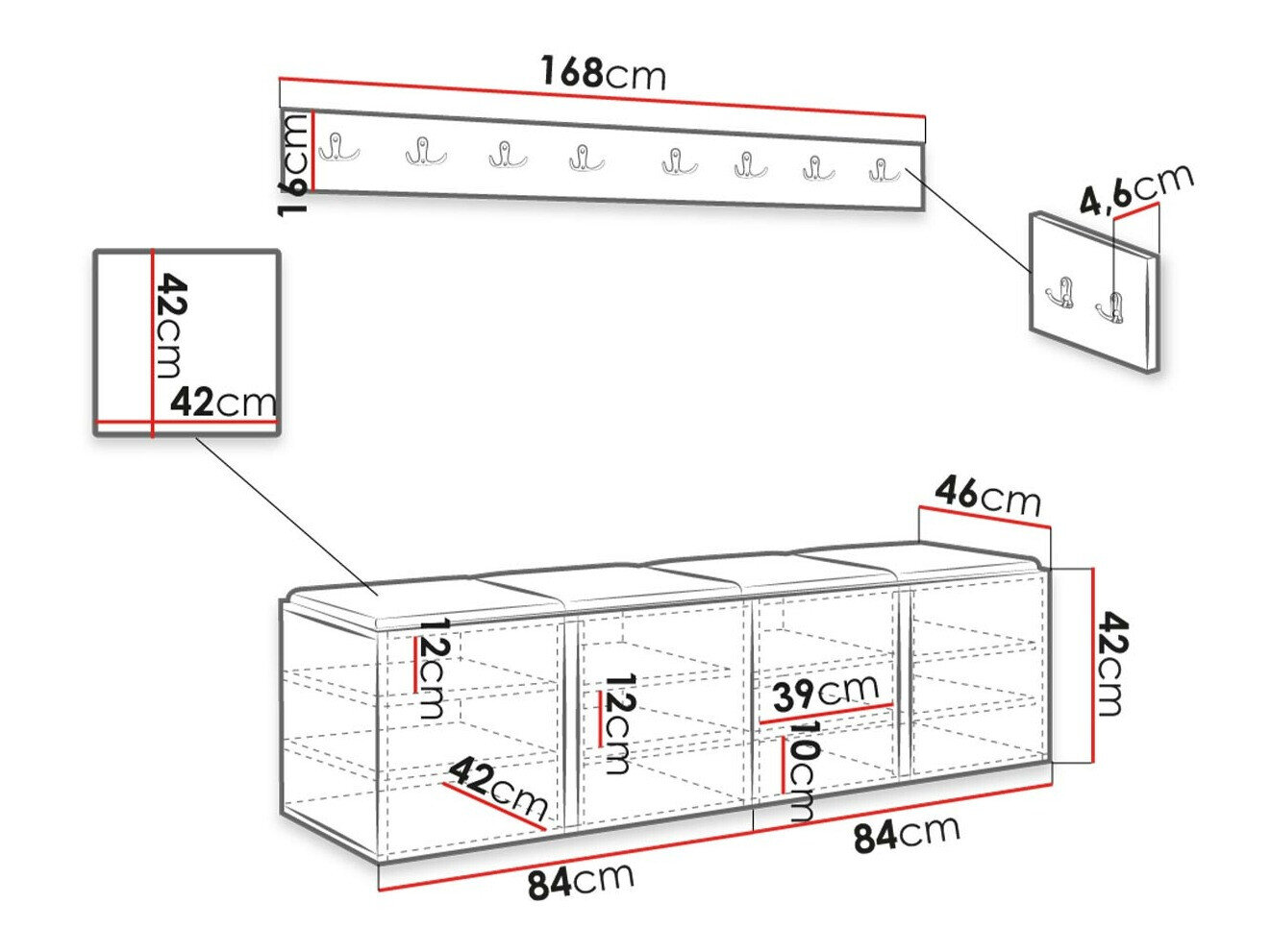 Entrésæt Hartford 276 (Grafit)