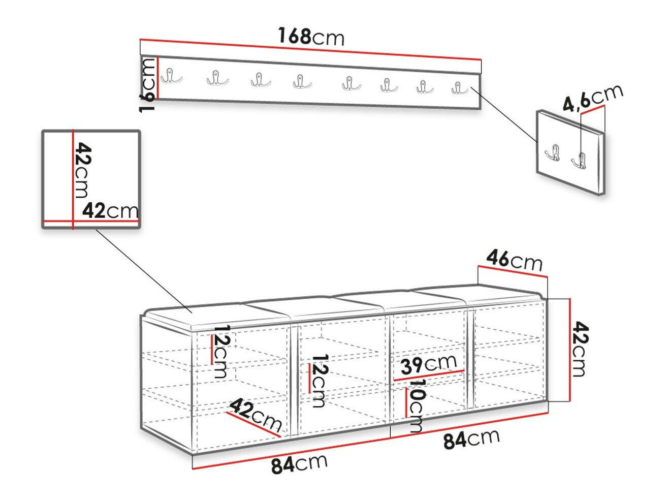 Entrésæt Hartford 276 (Hvid)
