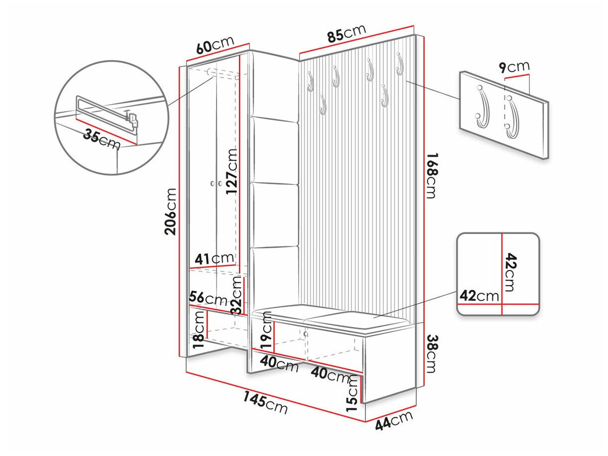 Entrésæt Hartford 320 (Artisan eg + Manila 04)