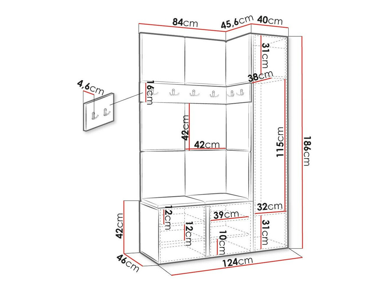 Entrésæt Hartford 471 (Grafit)