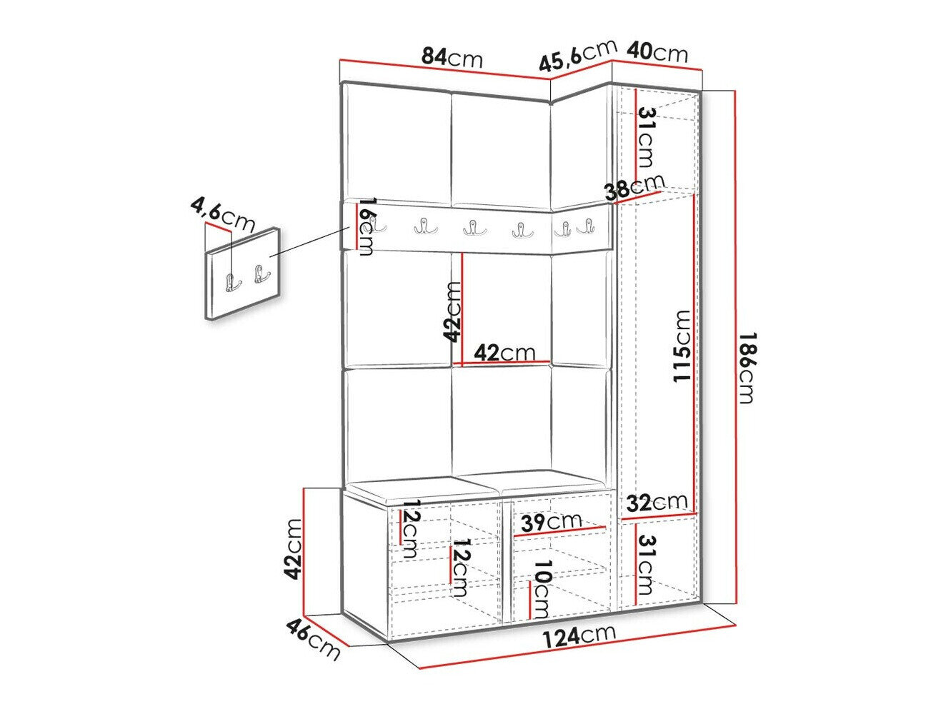 Entrésæt Hartford 471 (Hvid)