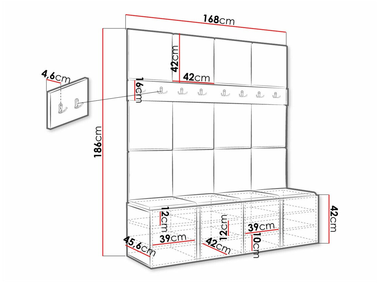 Entrésæt Hartford 268 (Grafit)