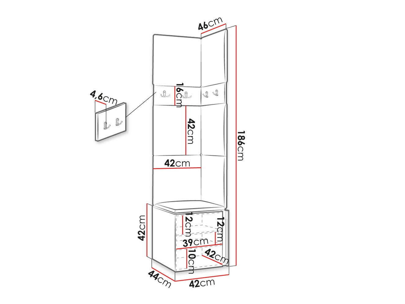 Entrésæt Hartford 347 (Artisan eg + Sort)