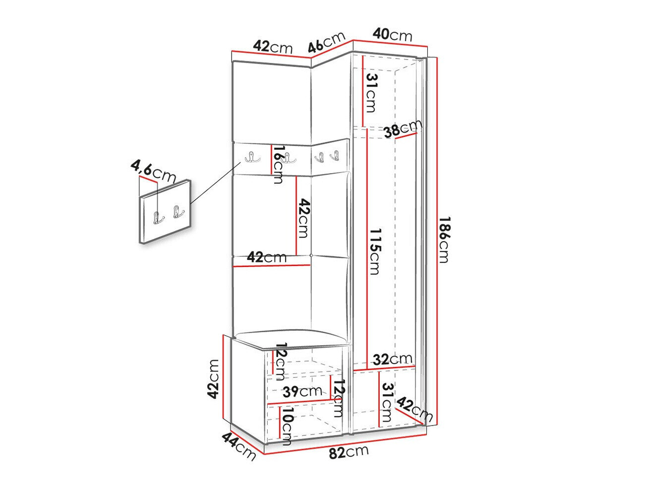 Entrésæt Hartford 348 (Grafit)