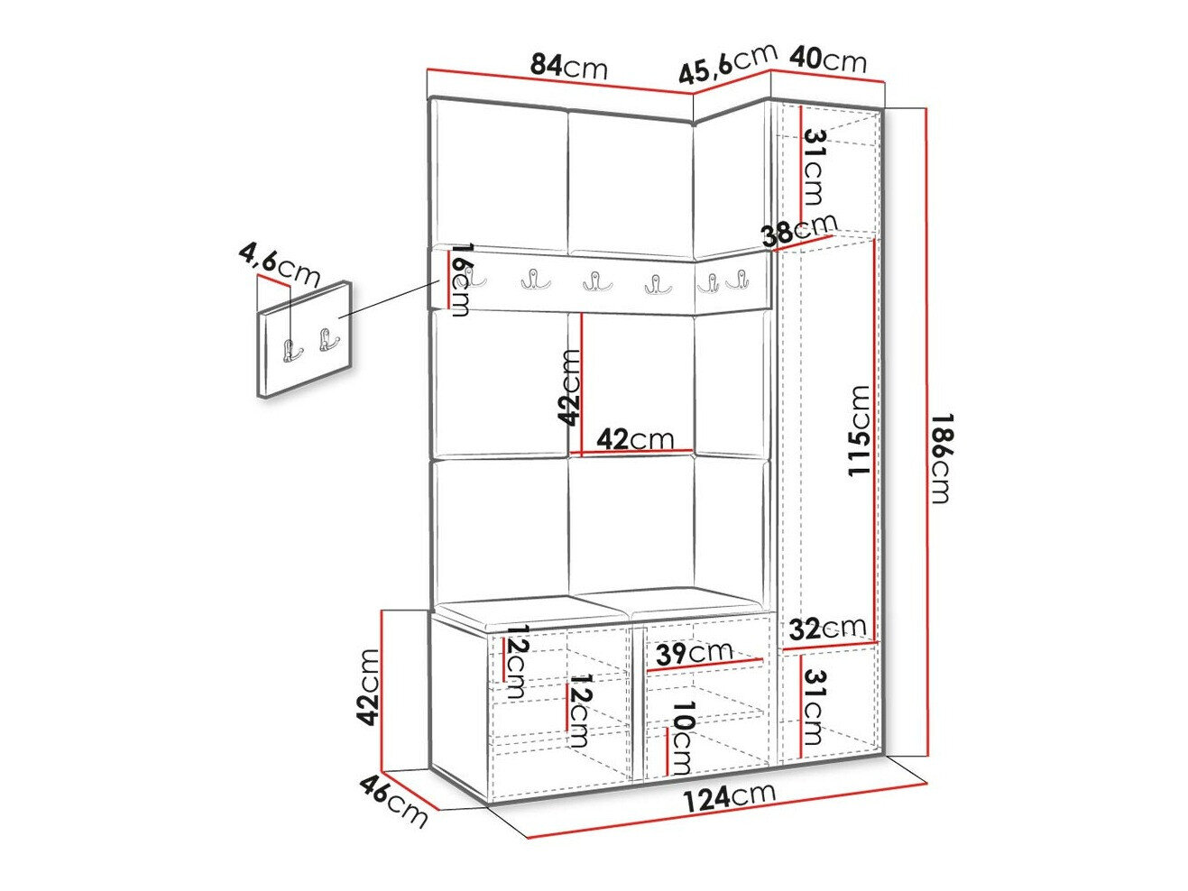 Entrésæt Hartford 277 (Grafit)