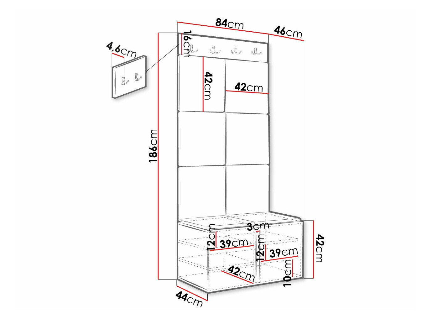 Entrésæt Hartford 375 (Sort)