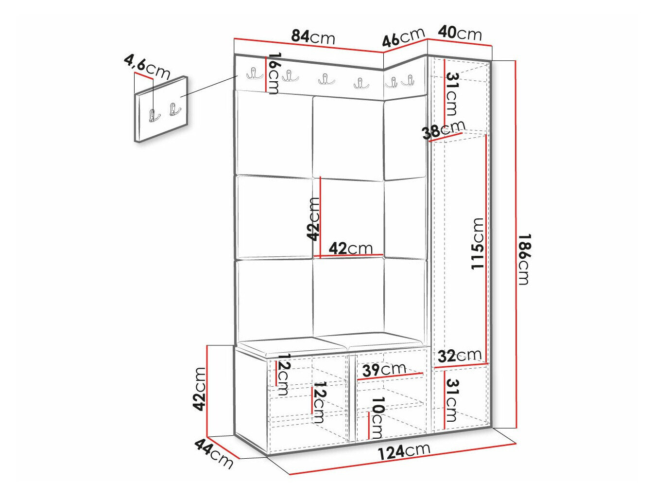Entrésæt Hartford 385 (Sort)